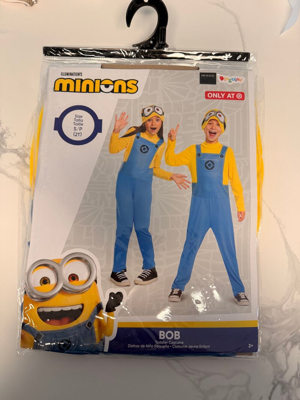 Minions Bob Toddler Costume Size 2T Jumpsuit Beanie Illumination Disguise New